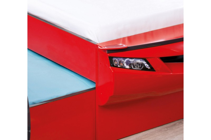 Lit voiture-gigogne pour enfant coloris blanc