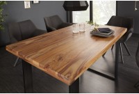 Table à manger de120cm en bois massif coloris naturel
