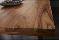 Table à manger de120cm en bois massif coloris naturel