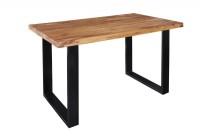 Table à manger de120cm en bois massif coloris naturel