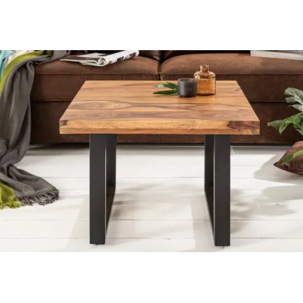Table basse en bois sheesham de 60cm coloris naturel 2