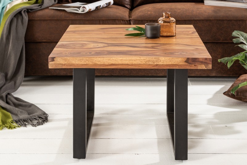 Table basse en bois sheesham de 60cm coloris naturel