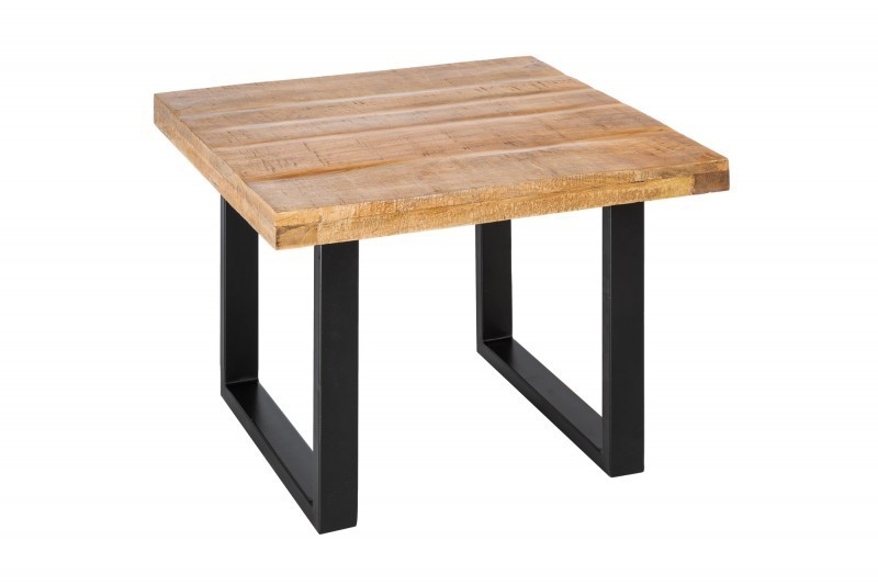 Table basse carrée en bois massif 60cm coloris naturel