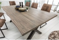 Table à manger en bois massif de 160cm coloris gris