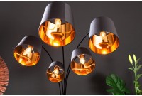 Lampadaire à 5 lampes design coloris doré et noir