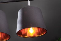 Lampe suspendue à 5 lampes design coloris doré et noir