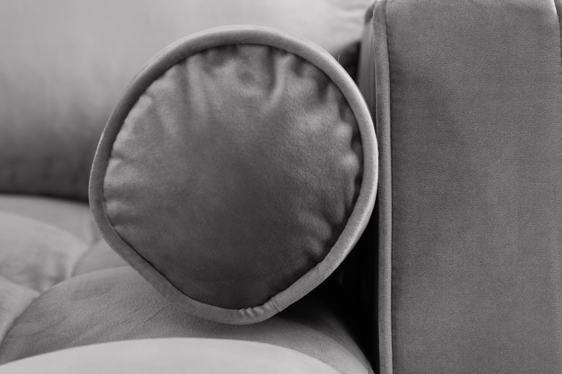 Canapé d'angle VELVET design capitonné coloris gris