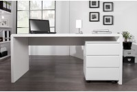 Bureau design cm en bois teinté blanc laqué