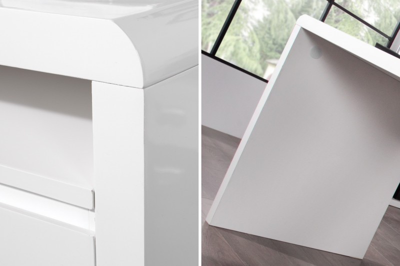 Bureau Blanc Brillant 160 cm