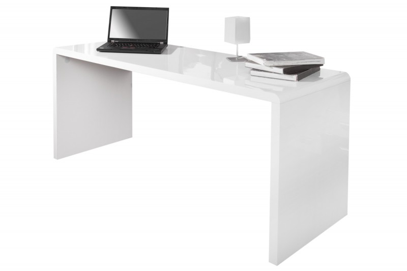 Bureau Blanc Brillant 160 cm