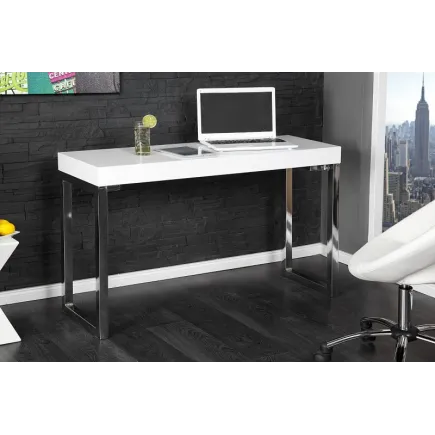 Bureau design 120 cm coloris blanc laqué