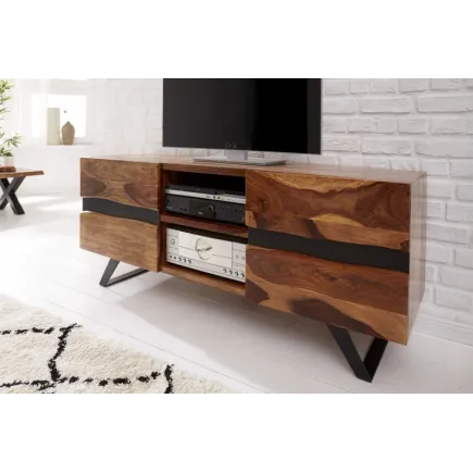 Meuble TV en bois massif coloris naturel