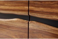 Vitrine design en bois massif coloris naturel