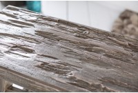 Tabouret design rustique en bois massif coloris gris