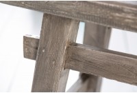 Tabouret design rustique en bois massif coloris gris