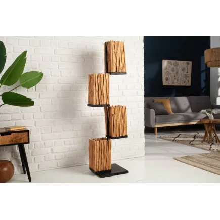 Lampadaire de 154cm en bois massif coloris naturel 2