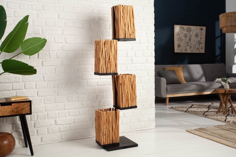 Lampadaire de 154cm en bois massif coloris naturel