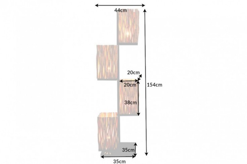 Lampadaire de 154cm en bois massif coloris naturel