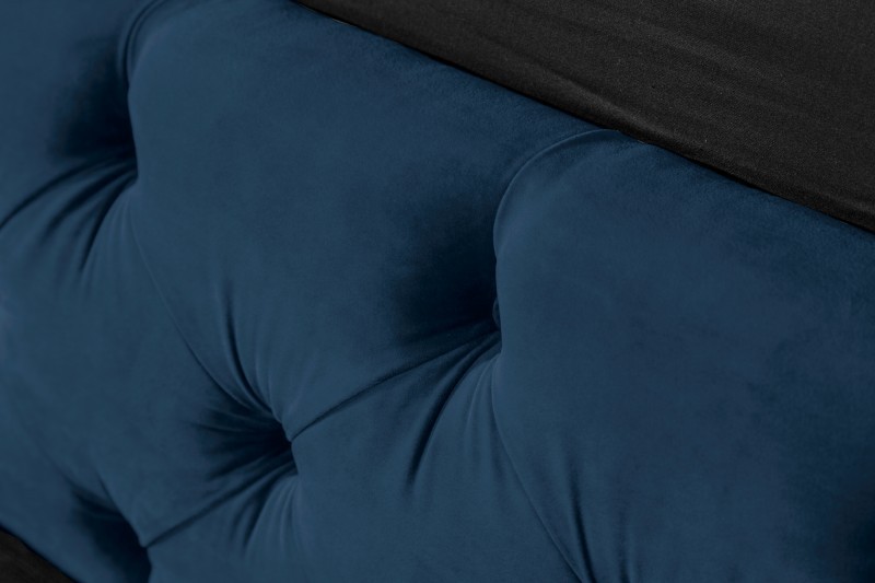 Lit 160 x 200 cm design baroque coloris bleu foncé Lit 160 x 200 cm design baroque coloris bleu foncé