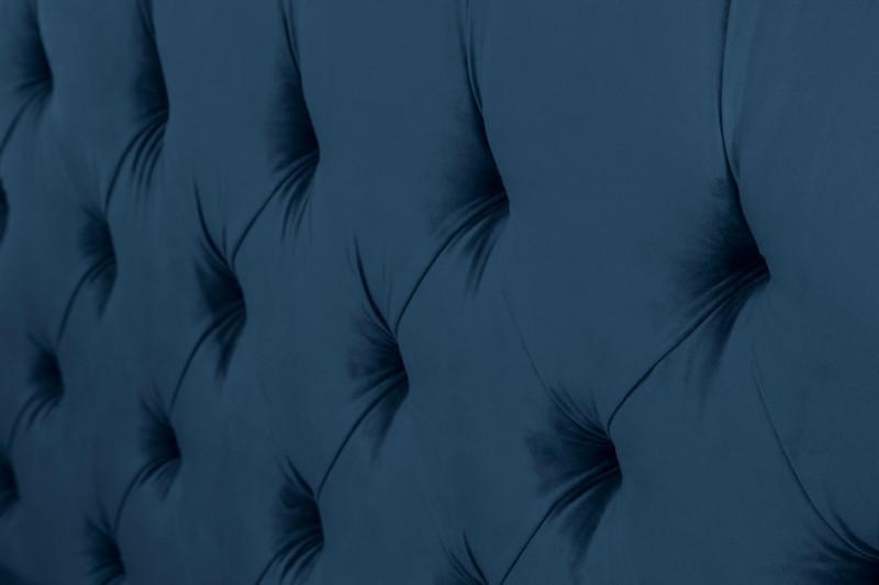 Lit 160 x 200 cm design baroque coloris bleu foncé Lit 160 x 200 cm design baroque coloris bleu foncé
