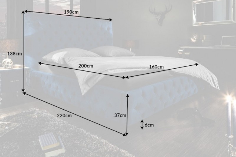 Lit 160 x 200 cm design baroque coloris bleu foncé Lit 160 x 200 cm design baroque coloris bleu foncé