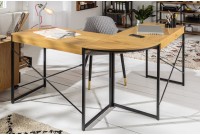 Bureau d'angle design industriel coloris chêne