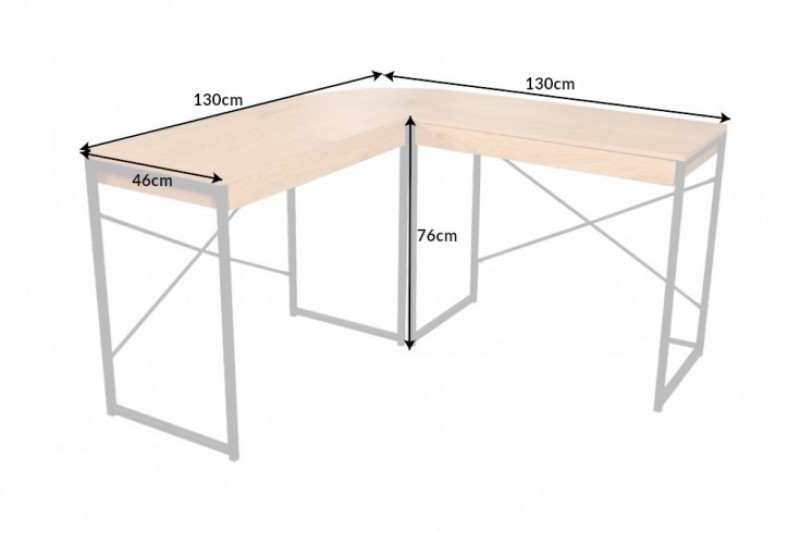 Bureau d'angle design industriel coloris chêne