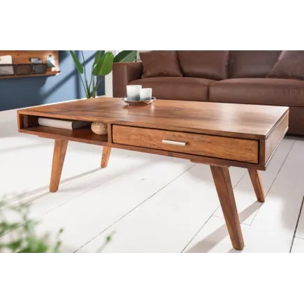 Table basse en bois massif design scandinave