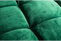 Canapé 225cm en velours coloris vert émeraude