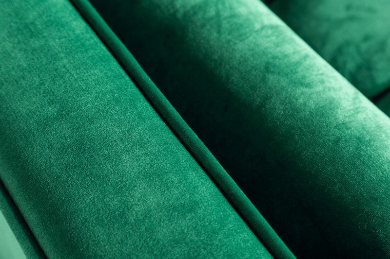 Canapé 225cm en velours coloris vert émeraude