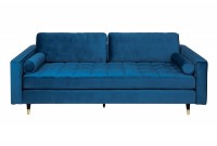 Canapé 225cm en velours coloris bleu aqua