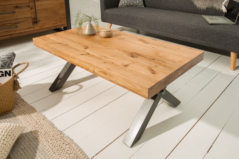 Table basse en bois massif coloris naturel