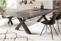 Table à manger 240cm en bois massif coloris gris