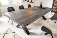 Table à manger 240cm en bois massif coloris gris