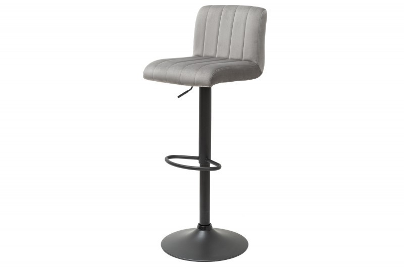 Tabouret de bar en velours coloris gris