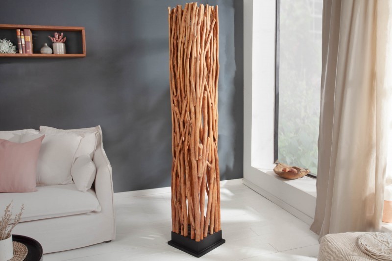 Lampadaire 175cm design en bois longane