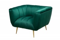 Fauteuil en velours coloris vert émeraude