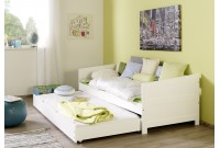 Canapé-lit 90 x 200 en bois coloris blanc