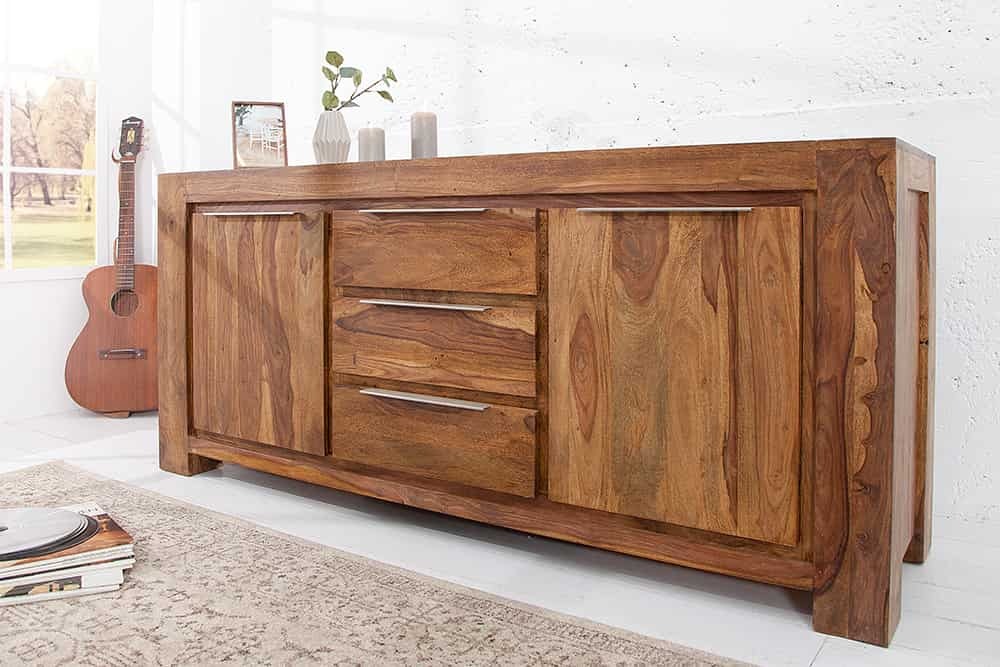 Buffet en Bois Massif Sheesham : L’Alliance Parfaite entre Authenticité et Élégance